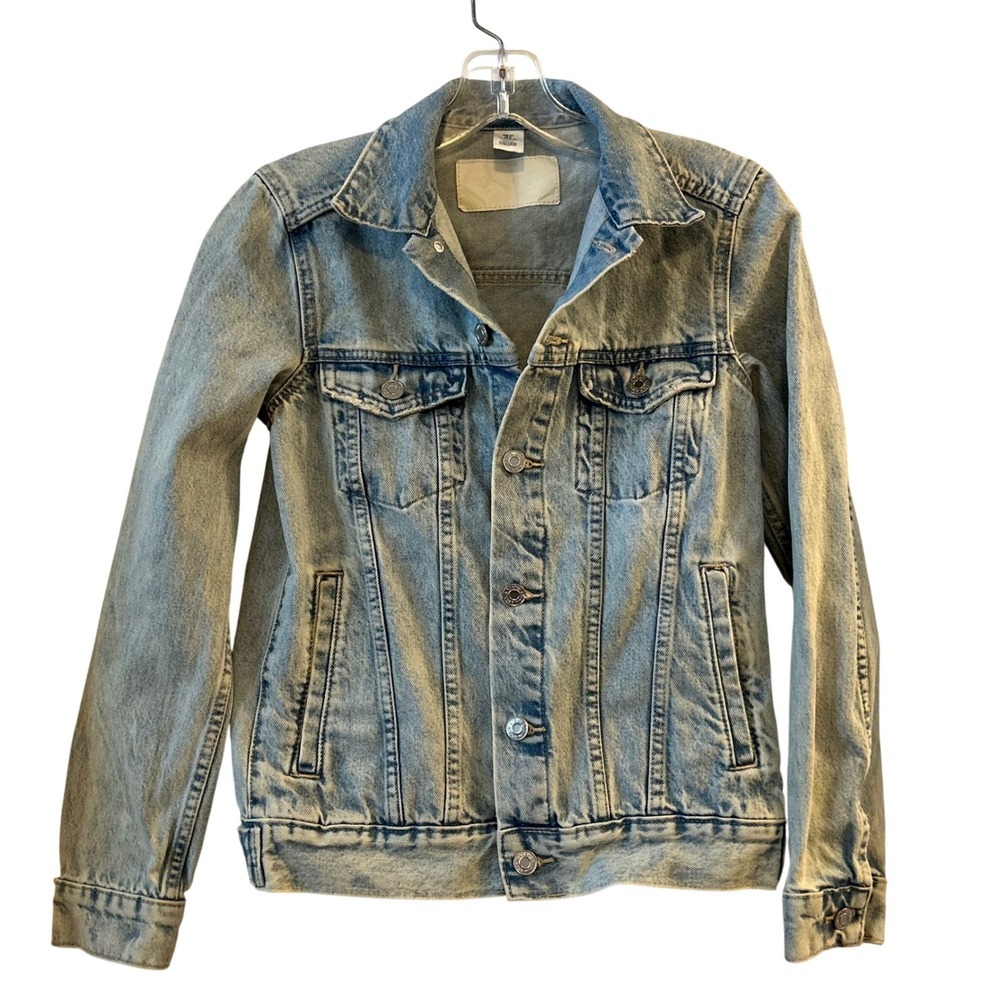 H&M &DENIM Light Wash Acid Wash Denim Jean Jacket‎ Womens Size 0